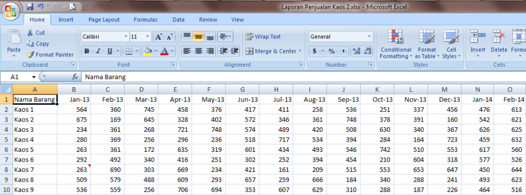 Congelación de la hoja de cálculo de Excel 2007