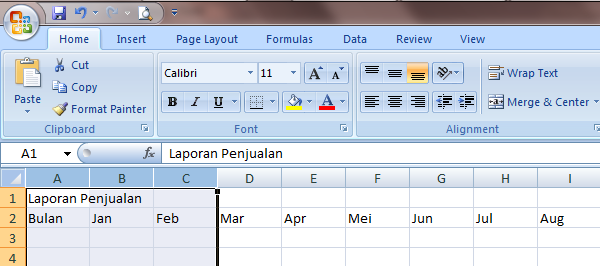 Mostrar columna de Excel 2007