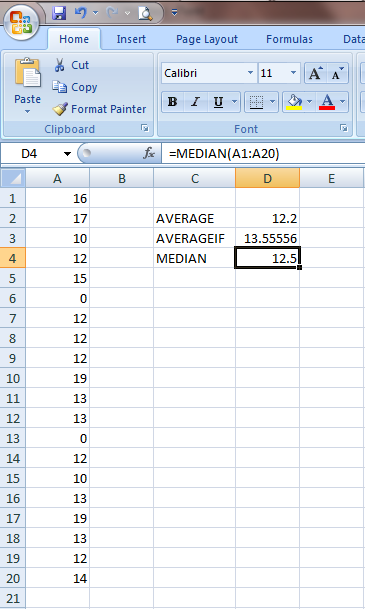 Funciones estadísticas de Excel 2007
