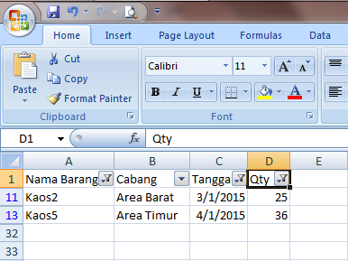 Clasificación de Excel 2007