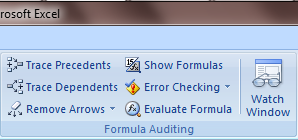 Error de fórmula de Excel 2007