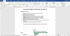 Plantilla de formato de salida de materiales word: Guía y ejemplos