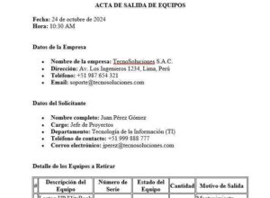 Acta de salida de equipos